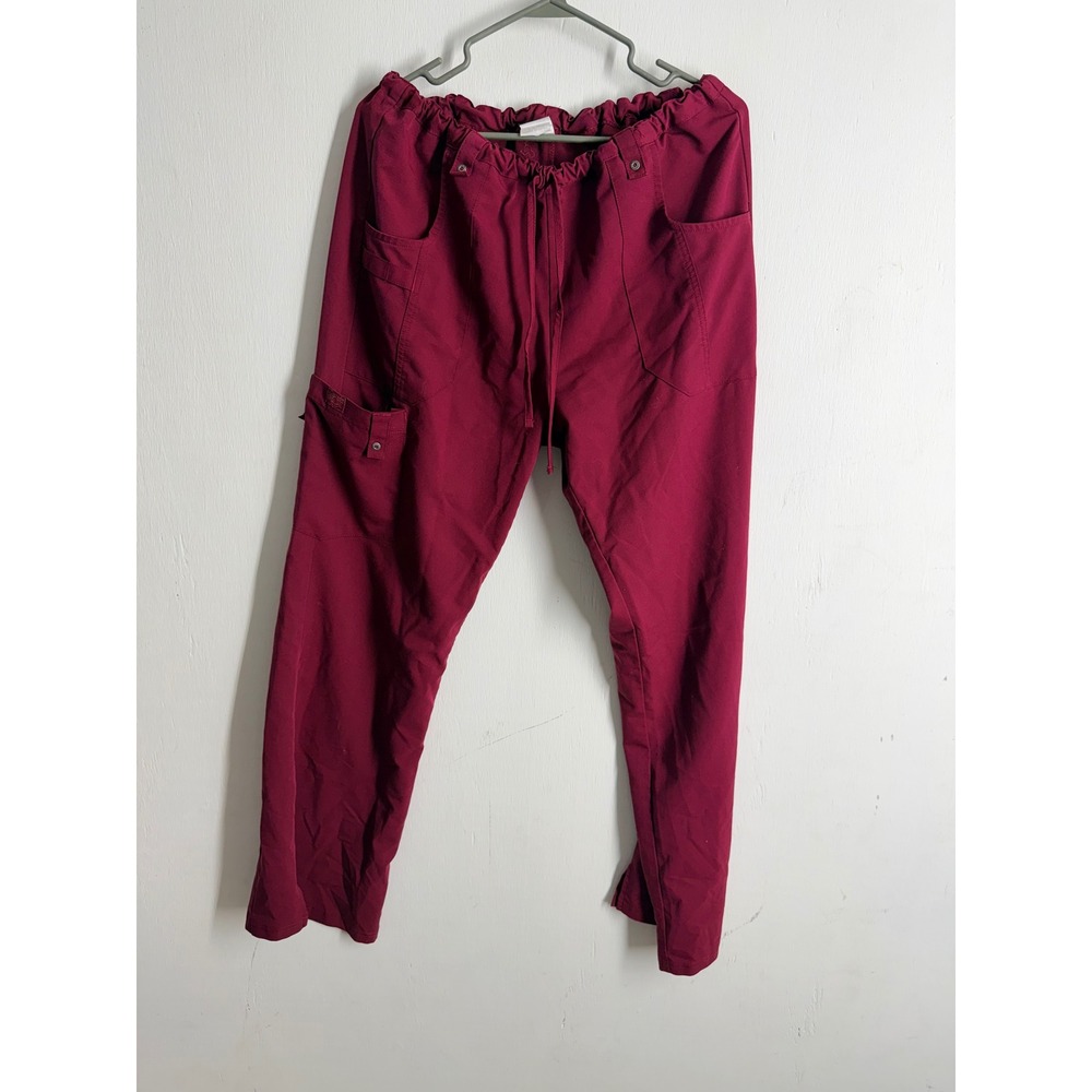Dickies Gen Flex Scrub Pants Wine Burgundy Cargo Medical Workwear 82011 Medium